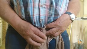 Clothed Wankingwith Wifes Dirty Pants and Hot Balls