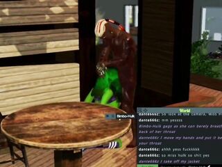 Miss Hulk ends up being dominated by a ebony wang