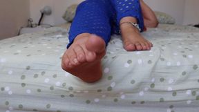 Dolce Amaran soles in a lazy moment - - FOR MOBILE DEVICE USERS- TOES - SOLES - BAREFOOT -NATURAL NAILS