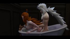 Perverted Naruto Finds Mizukage in Bathroom for Hot MILF Anal Action & Cuckold Drama