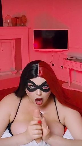 Cum desirous Harley Quinn crazy bukkake