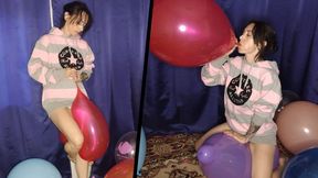 Jumping on the balloon. B2P & S2P - Mishel Looner balloons