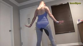 milf pisses wetting her leotards and spandex