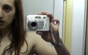Ex girlfriend with sweet body in front of the mirror