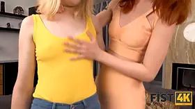 Fist4k. lady practices hard pussy-fisting with the ginger mistress