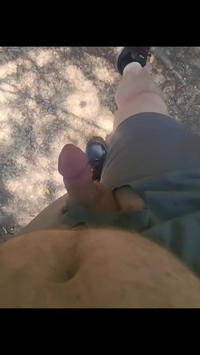 Nude in Outdoor Walking and Stroking.
