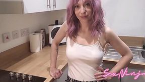 Guy fucks friend's hot stepmom right in the kitchen