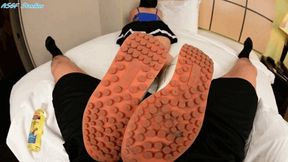 Spaniard returns with APATHETIC FOOTJOB! Sneaker tease and sockjob too!! - MOV