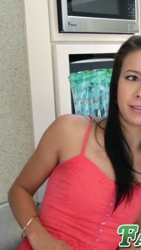 Little stepdaughter Alaina begging daddy for big facial   Clip 1
