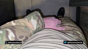 German Soldier Gets Horny and Jerks off in Public Toilet