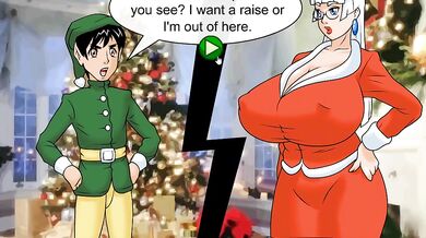 [Xmas Hentai Game] Christmas Pay Rise - Mrs. Santa fucks cheat on her husband with Sparky the elf