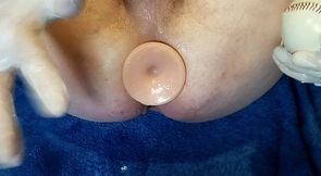 3 sessions with a long anal plug and a baseball in a row