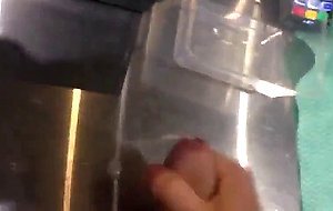 Risky Jerk Off at Work Cumming at the Bar
