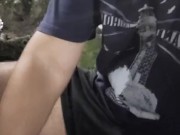 Exhibitionist put his cock out next to the tree