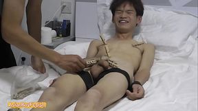 Skinny Asian Twink Boy Bound With Toys