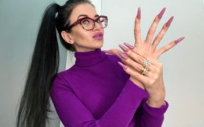 My Favourite Colors Long Nails, Lingerie and Sweater on Me