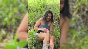 Big ass Latina is up for risky fuck in the woods