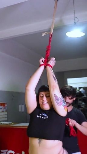 Hot Bondage Sex Session with a Goth Girl and Her Tight Red Pussy
