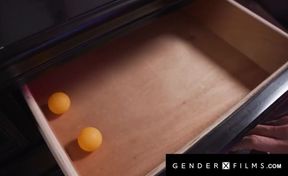 Slim Blondie Gushing Choked Smashed By Trans Babe Big Cocks