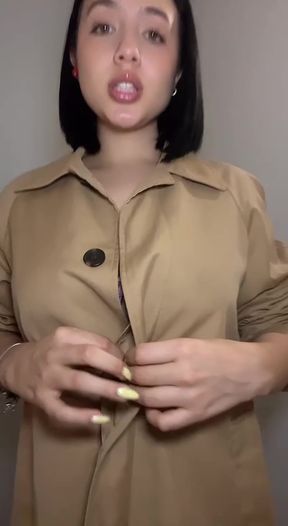 Woman in trench coat
