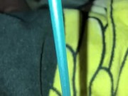 Lil dick sounding with paint brush