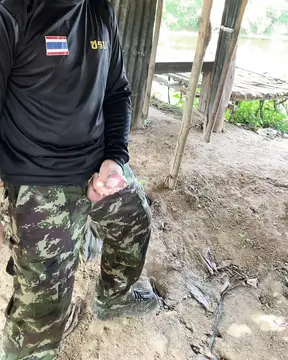 Military jerk off while smoking