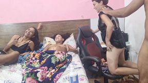 gravida de 09 meses, sem poder transar, chama as amigas para dar o cu para o marido.