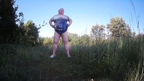 Stepmom undressed in the park and pisses in front of everyone