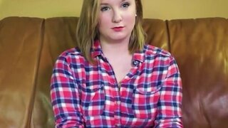 Chubby blonde babe is willing to get the creampie