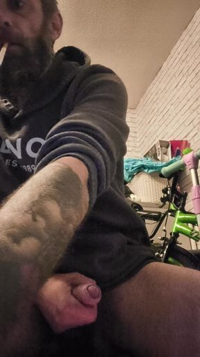 Masturbating My Big Hard Dick and Smoking