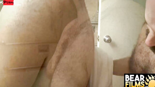 furry cub gets thrown into the shower by his grizzly lover!