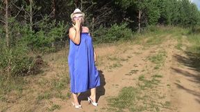 naked milf under light summer dress