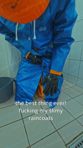 Rainwear Twink Plays With Slime