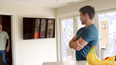 Hairy man sits on hard cock and rides it reverse cowboy style