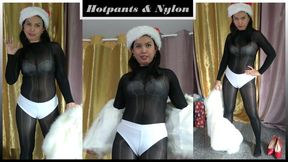 Shiny Nylon Santa - Hotpants Tease Part 1 - HD