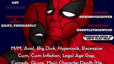 Deadpool gets fucked by Spiderman's gigantic cock