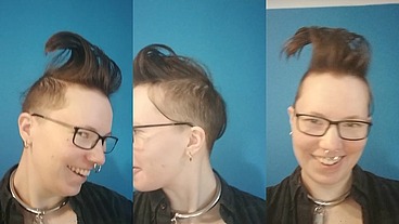 My Owner had a laugh spiking all my hair up. ? It's got so long now!