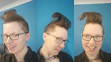 My Owner had a laugh spiking all my hair up. ? It's got so long now!