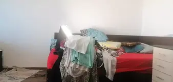 Sexy wife doing housework naked. Brunette, hairy pussy, big ass, big tits. Sexy mom massages herself with a vibrator.