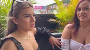 Latin babe seduces stranger after party and turns it into a trio with her