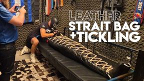 Leather Strait Bag + Tickling (1080p) Gay Bondage - Gay Domination - Leathet - Tickle - Foot Domination - BDSM