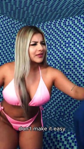 Epic moment from "Nerd Boy fucks Colombian Blonde in the Sauna, and gives her all his cum in her mouth! Naty Delgado &amp; Pipeboy1"