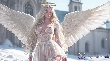 I fucked an innocent blond angel girl with my big black cock right inside the church!! Me and my friend tore her tiny holes and her fluffy wings apart!! [AI]
