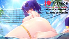 purple hentai girl sex in swimming pool! - 4k 60fps hentai