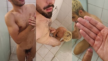 Vincent and Vitor in bath with feet fetish and cum