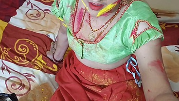 Special Holi bhabhi fucked Dever colour full Holi sex