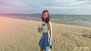 A date by the sea ended in passionate sex. Real couple amateur