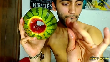 Fucking a watermelon until I cum inside it - Camilo Brown