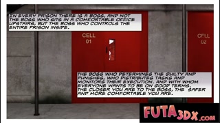 Futa3DX - Hot Blonde Gets Fucked In Threesome Prison Futa Style