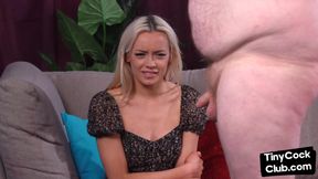 CFNM amateur sex British babe in dress jerking small penis d